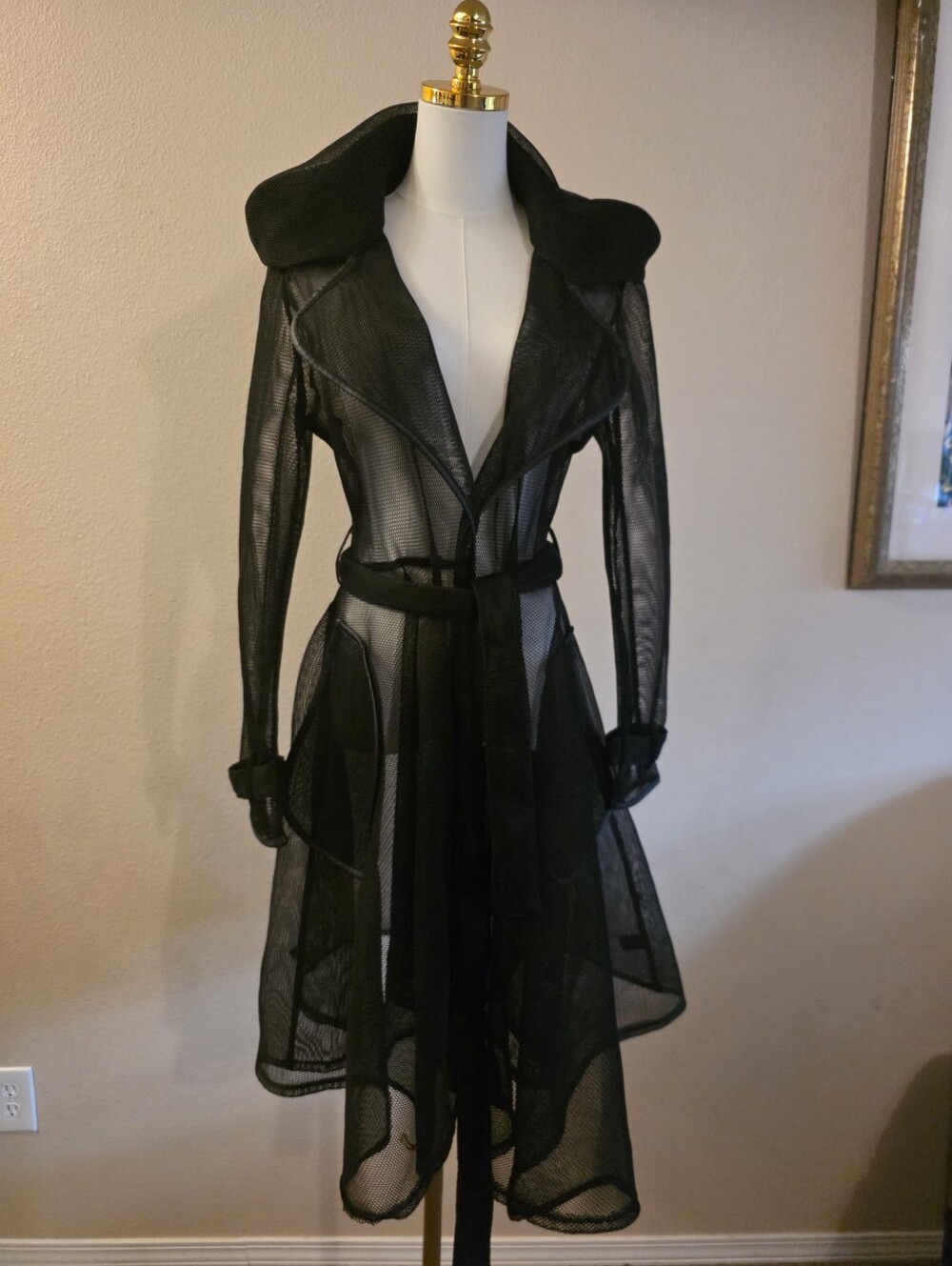 Sheer Asymmetrical Black Mesh Wrap Skirt - Feminine Layered Design